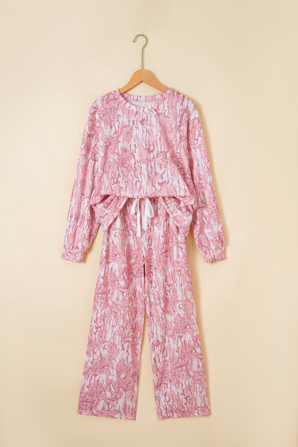Floral Camo Sweatshirt & Drawstring Pants Set