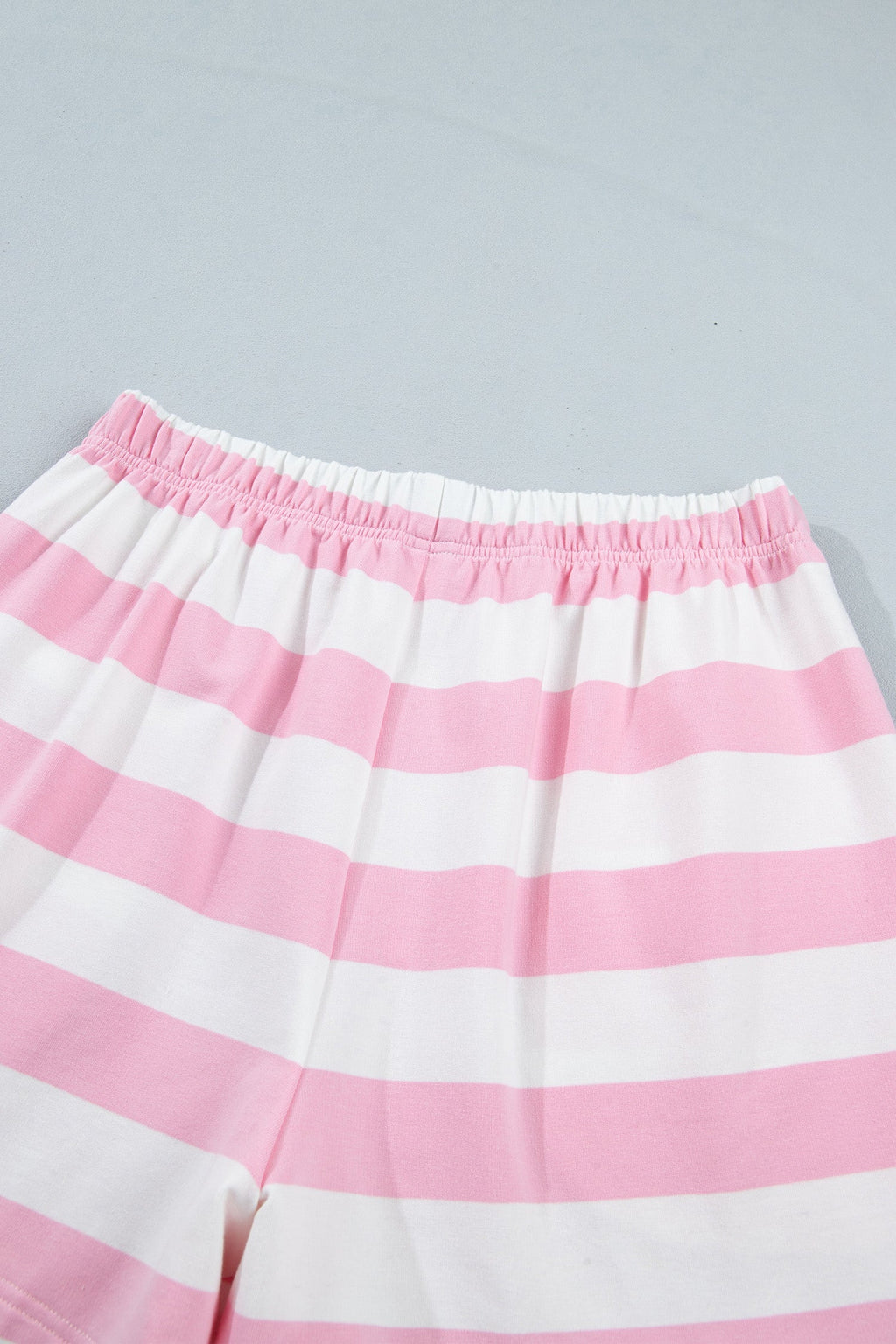 Stripe Patchwork Quarter Zip Pullover & Shorts Set