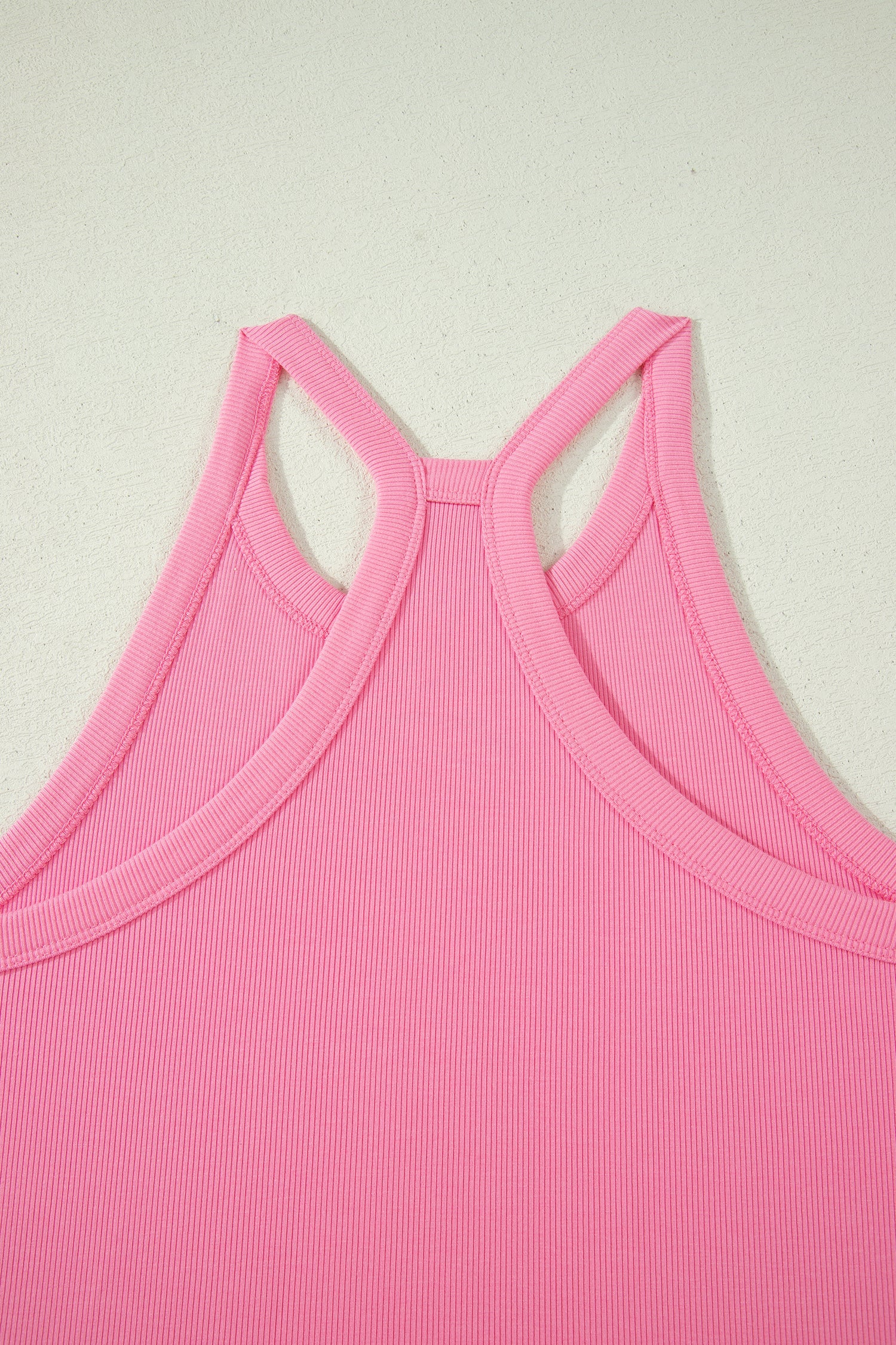 Solid Ribbed Tank Top & Shorts Set