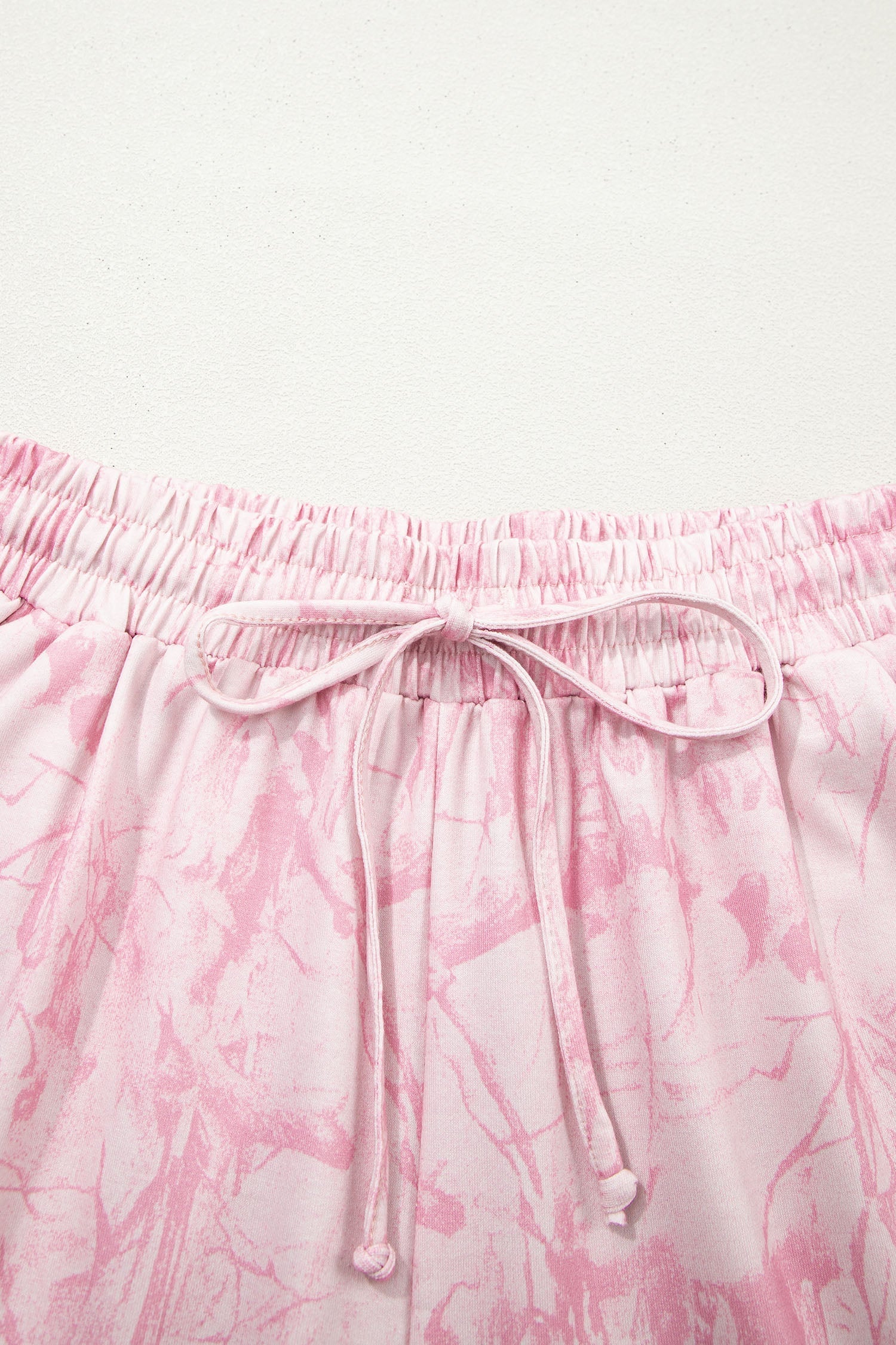 Camo V-Neck Tee & Drawstring Shorts Set
