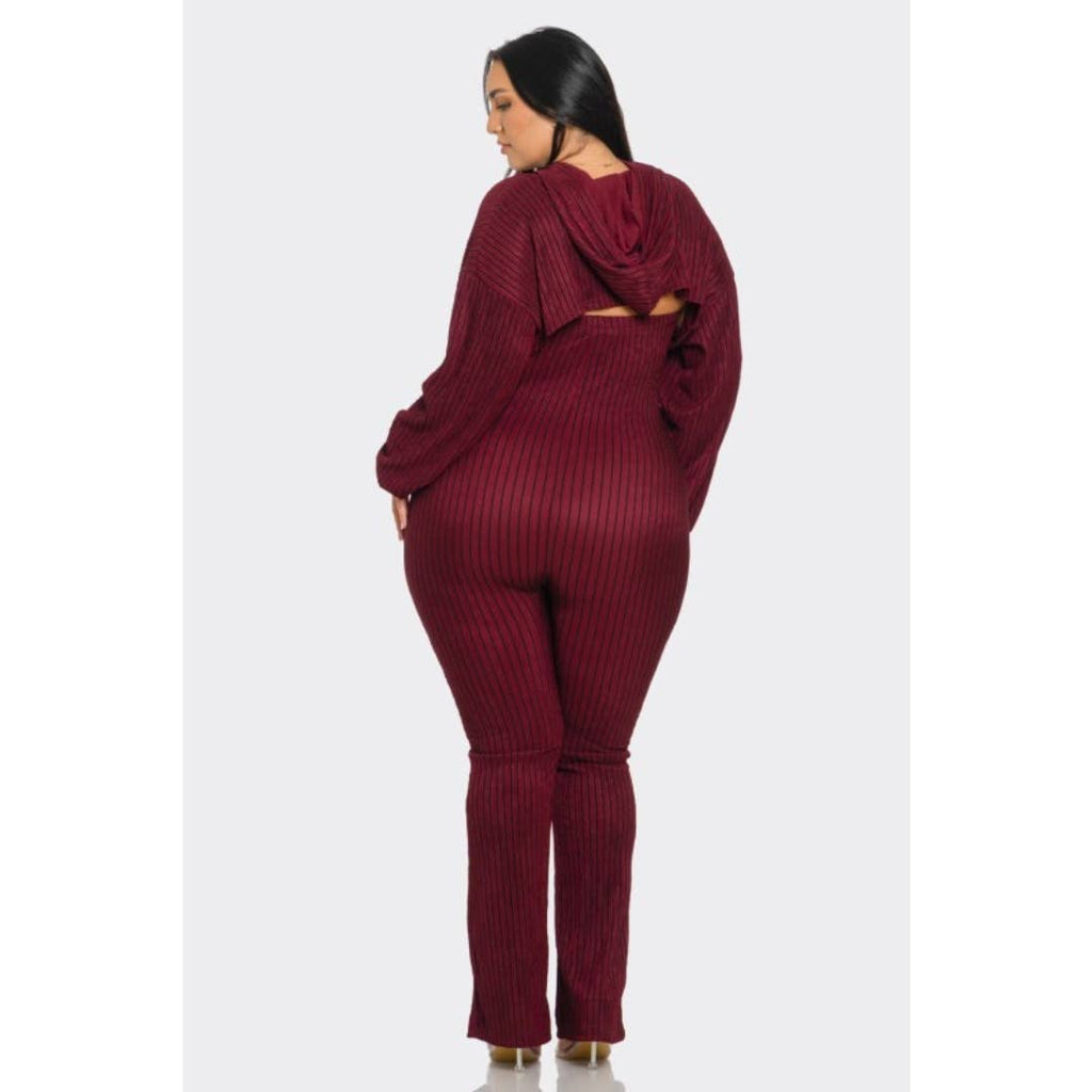 Plus Size 2 piece Strapless Jumpsuit Hoodie: Blue / 1X
