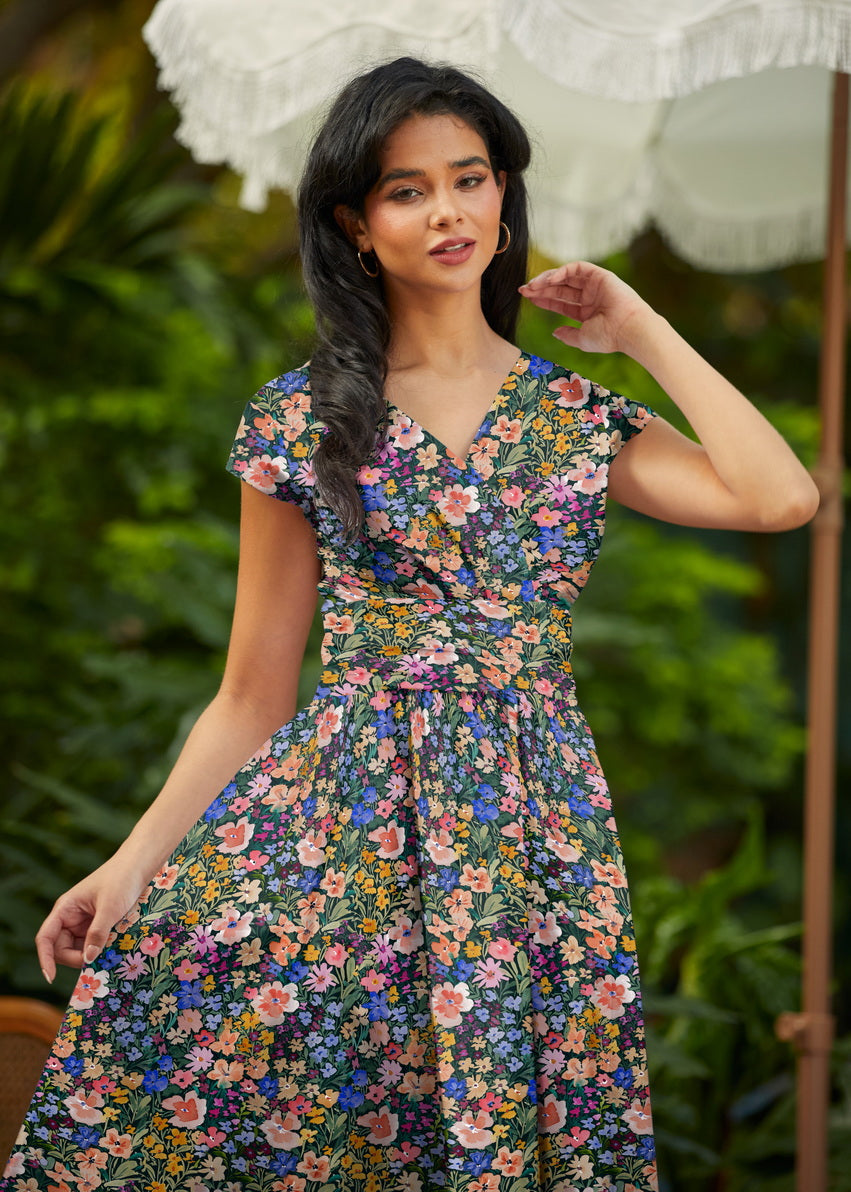 Painted Floral Greta Dress