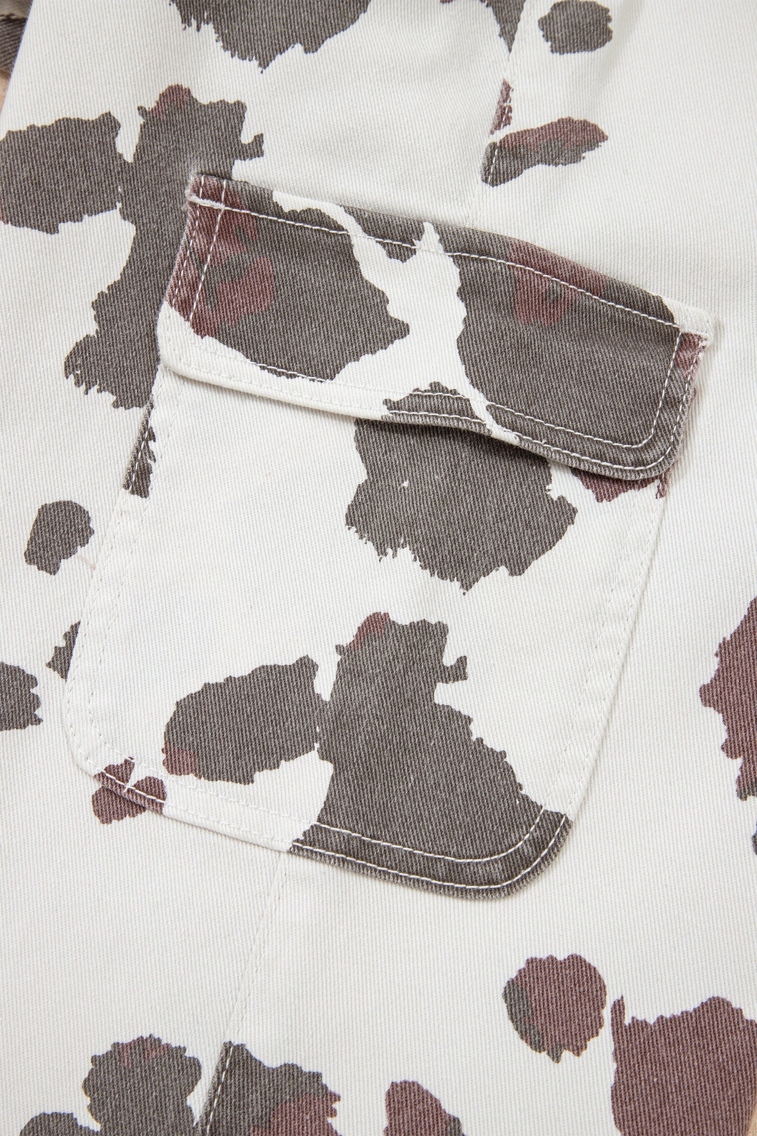 Western Cow Spot Cargo Pocket Straight Leg Jeans