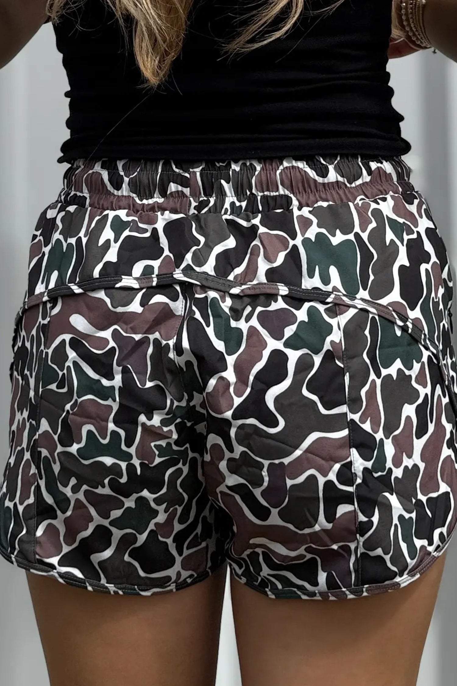 Camo High Waist Lined Athletic Shorts