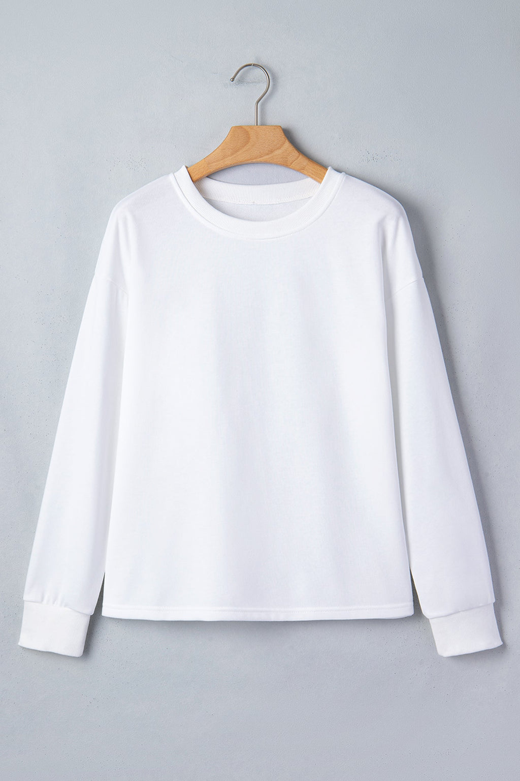 Solid Drop Shoulder Long Sleeve Top