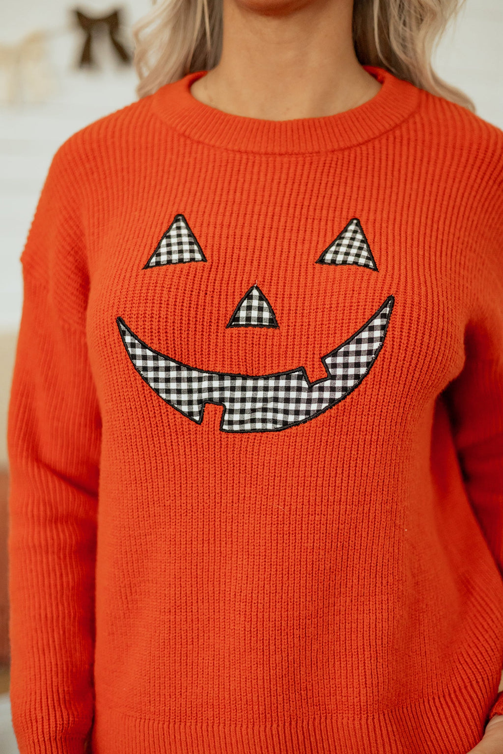 Halloween Drop Shoulder Long Sleeve Round Neck Sweater