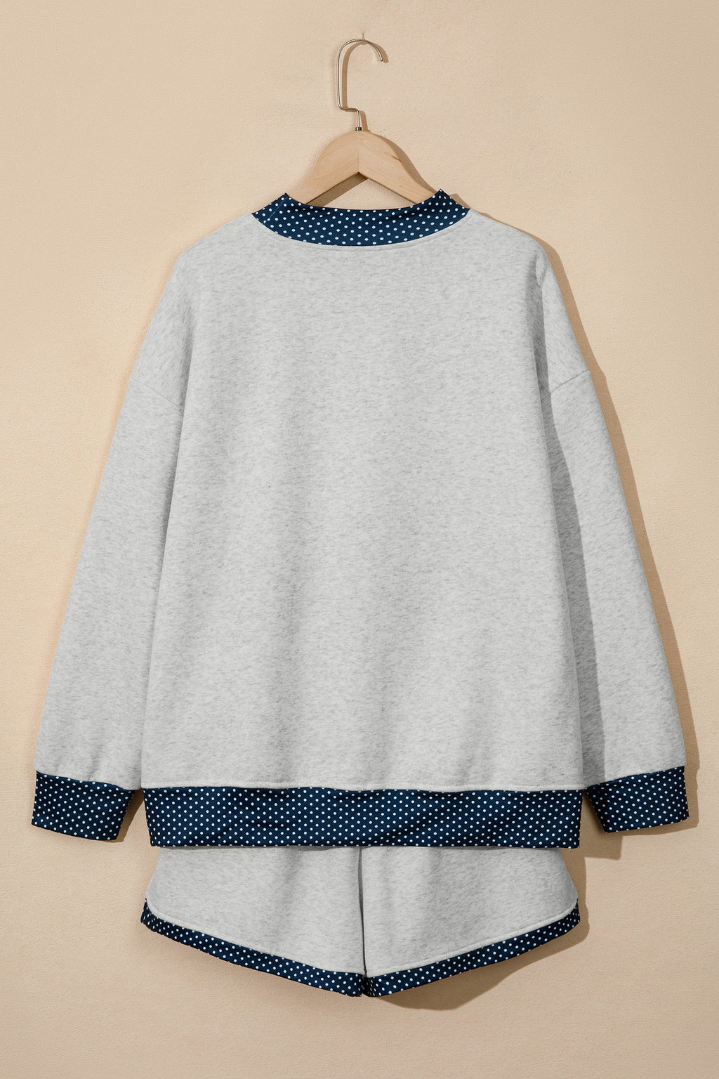 Polka Dot Patchwork Sweatshirt & Shorts Set