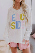 Beach Side V-Neck Lightweight Knit Tunic Sweater