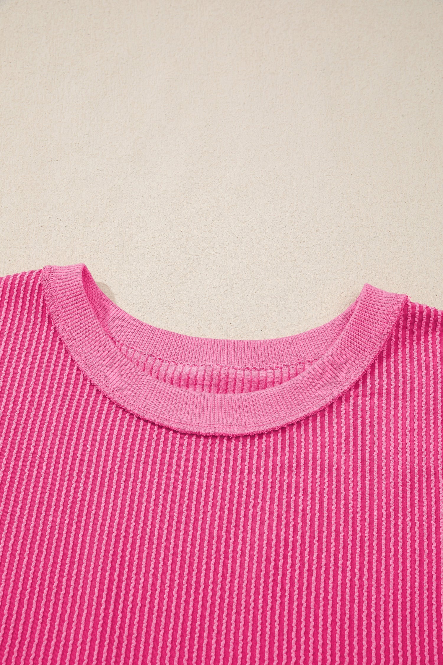 Corded Knit Cutout Bow Tie Back T-Shirt