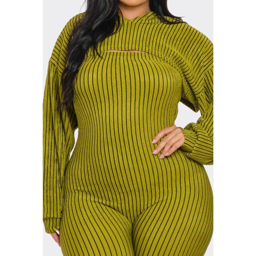 Plus Size 2 piece Strapless Jumpsuit Hoodie: Blue / 3X