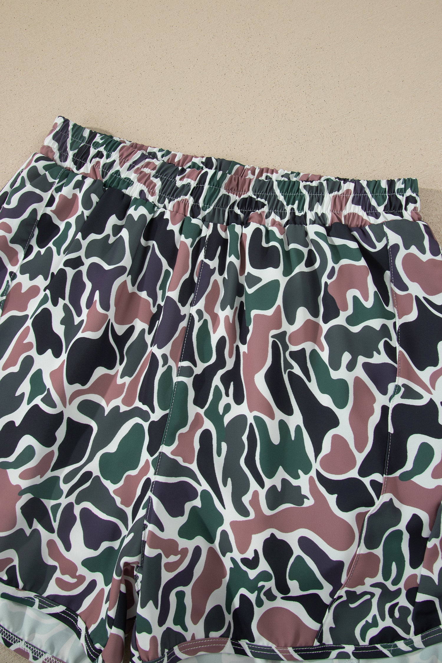 Camo High Waist Lined Athletic Shorts