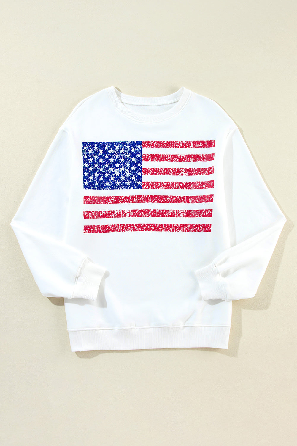 USA Flag Drop Shoulder Graphic Sweatshirt