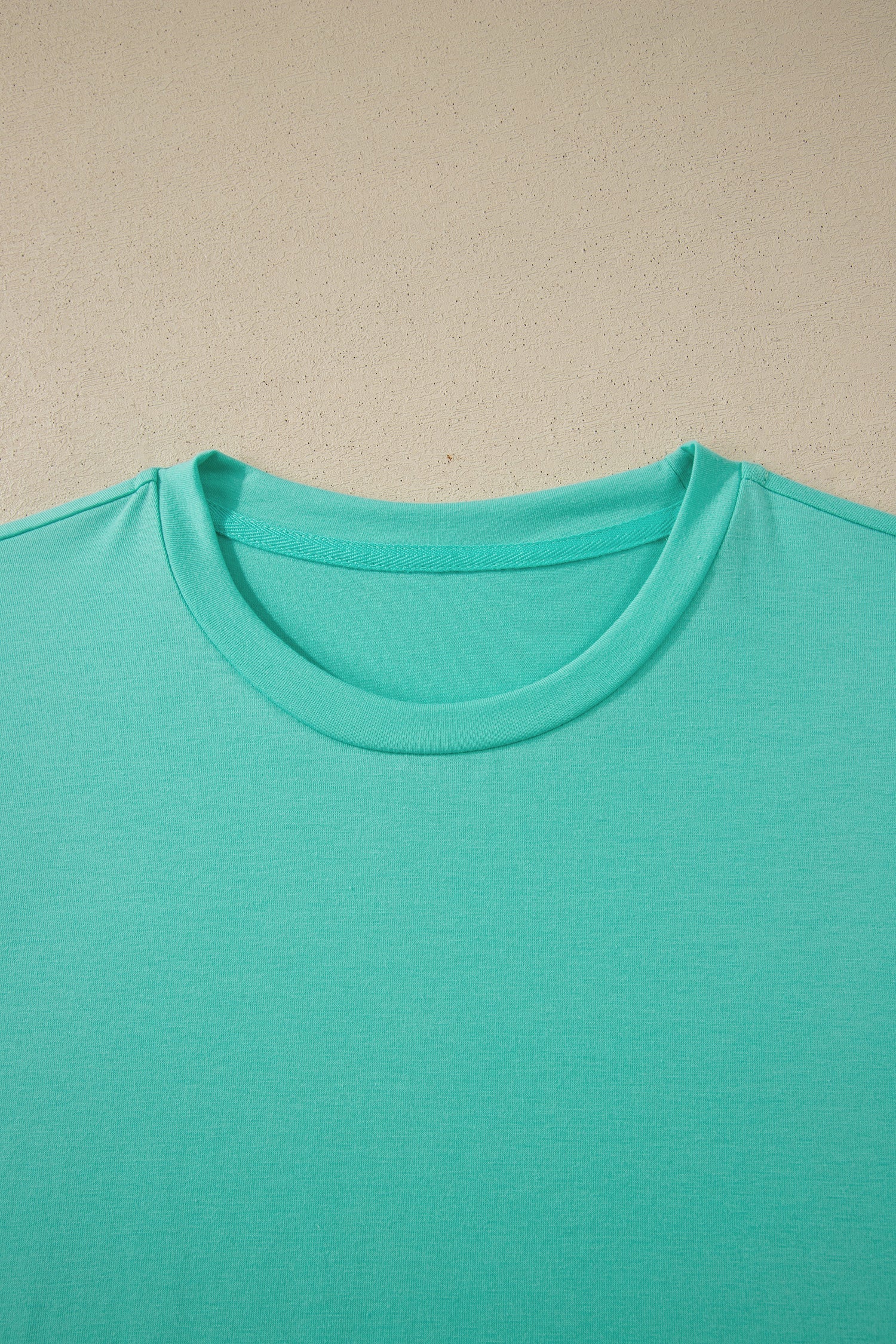 Solid Short Sleeve Crew Neck Tee