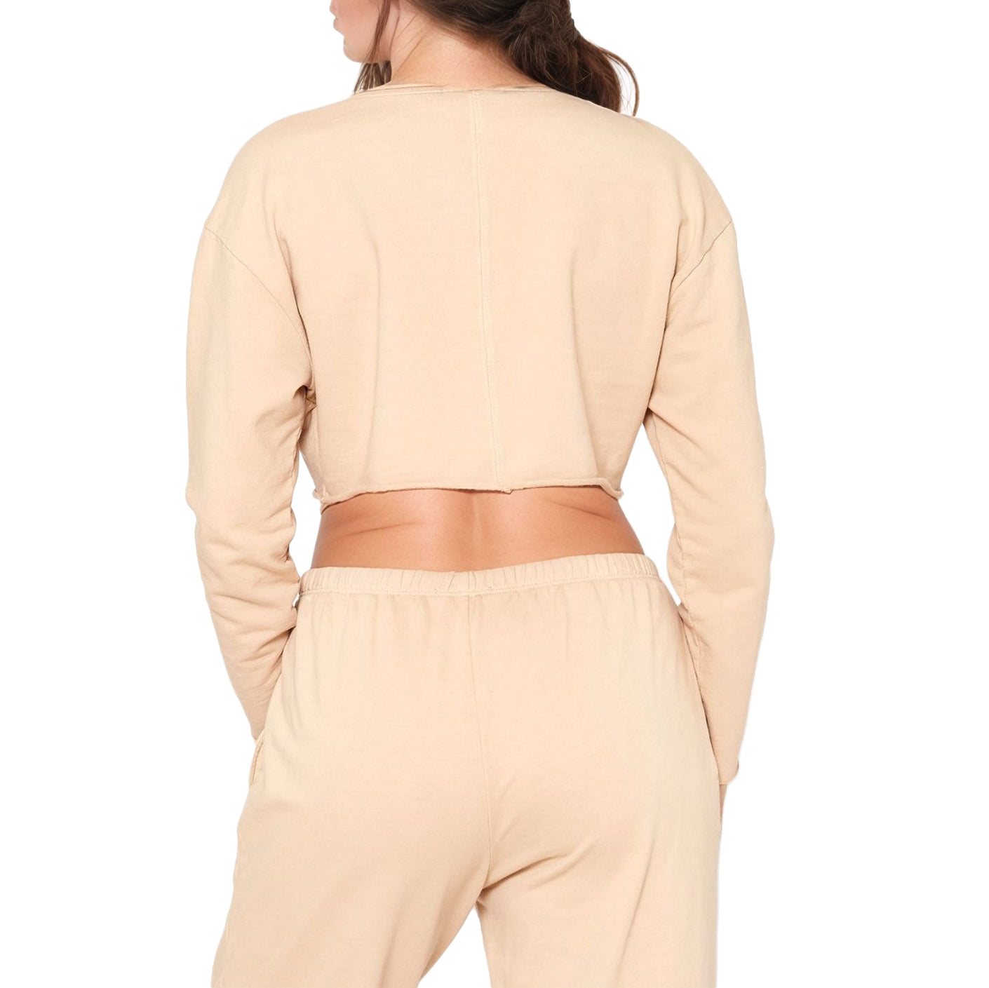 Cropped Scoop Neck Terry Sweatshirt