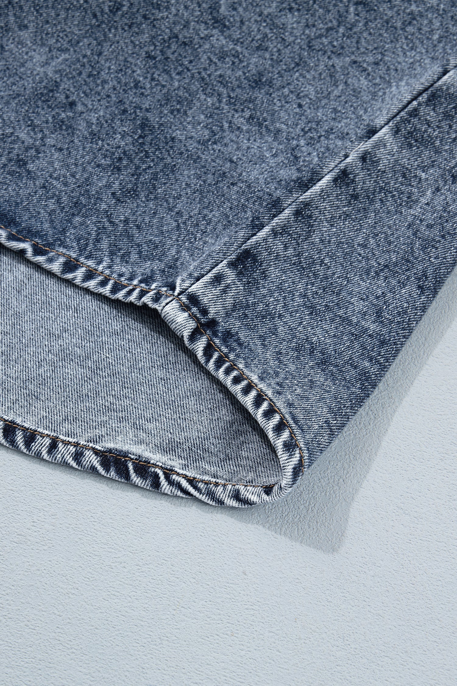 Western Solid Denim Buttoned Pocket Sleeveless Vest