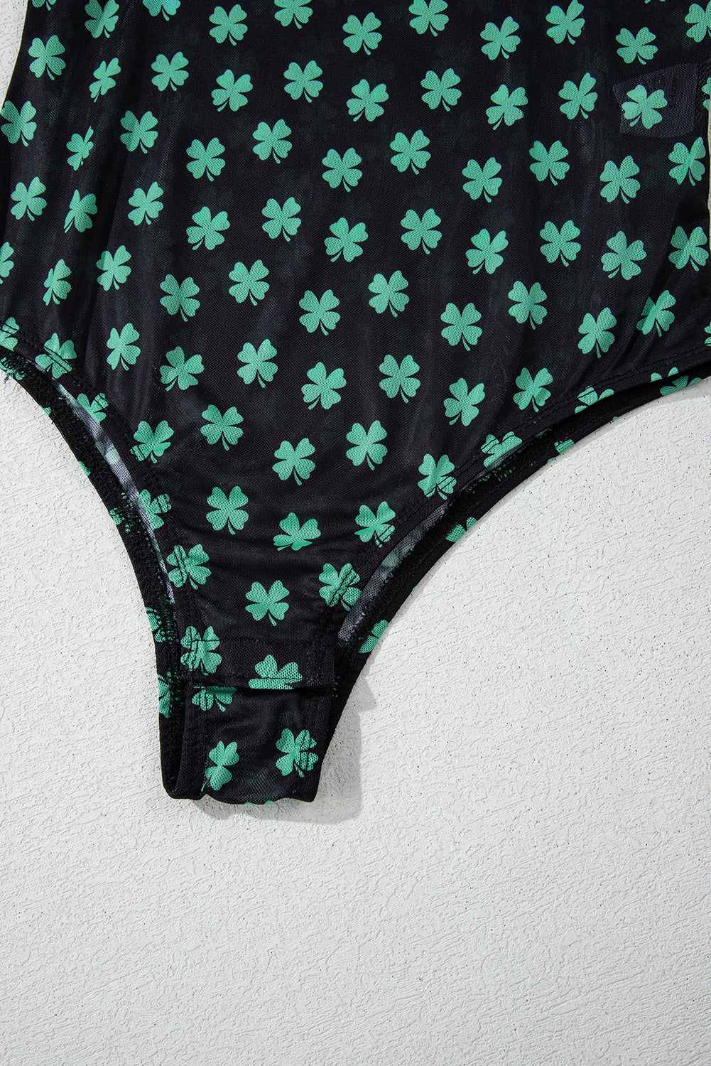 St Patrick Shamrock Mesh Long Sleeve Bodysuit