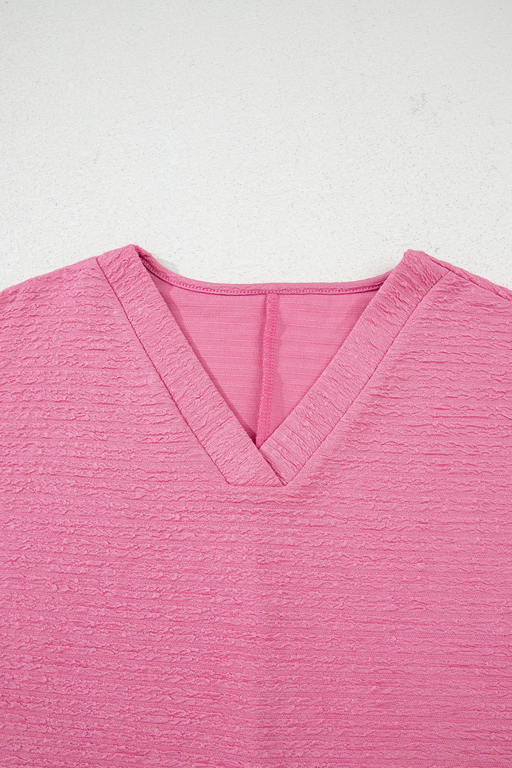 Solid Textured T-Shirt and Shorts Set
