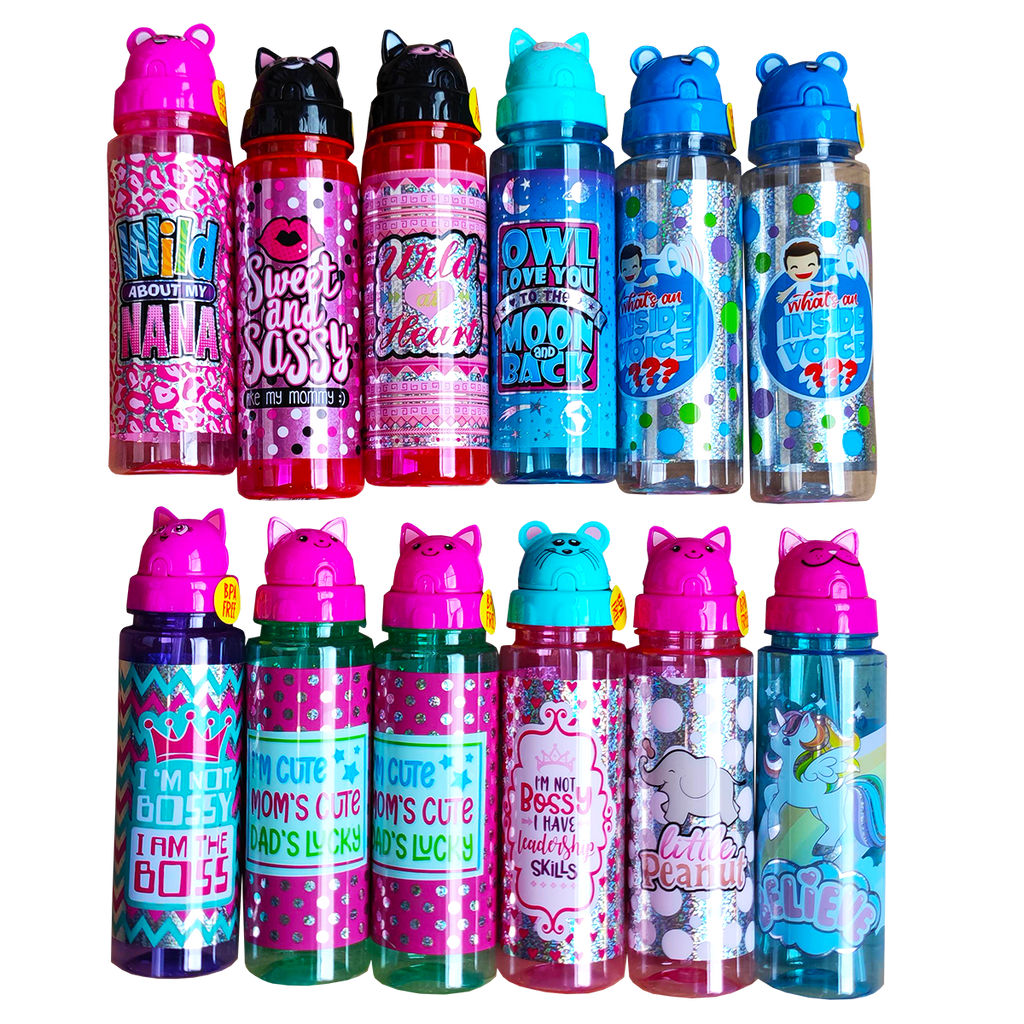 24 oz Kids Flip Straw Cup Animal Theme Assortment