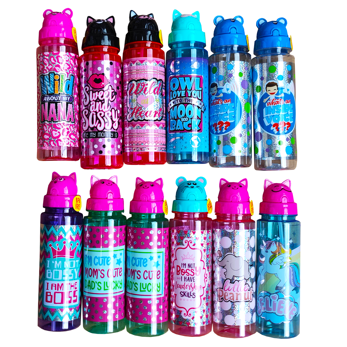 24 oz Kids Flip Straw Cup Animal Theme Assortment