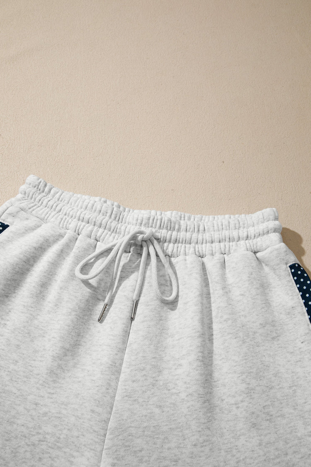 Polka Dot Patchwork Sweatshirt & Shorts Set