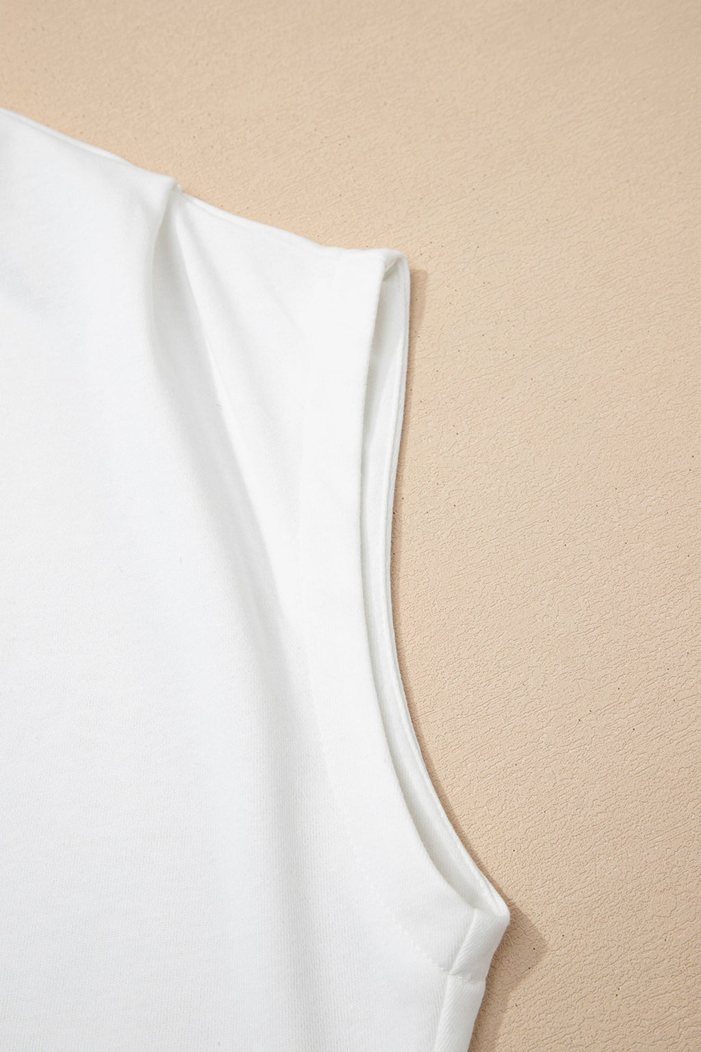 Solid Mock Neck Cap Sleeve Oversized Top