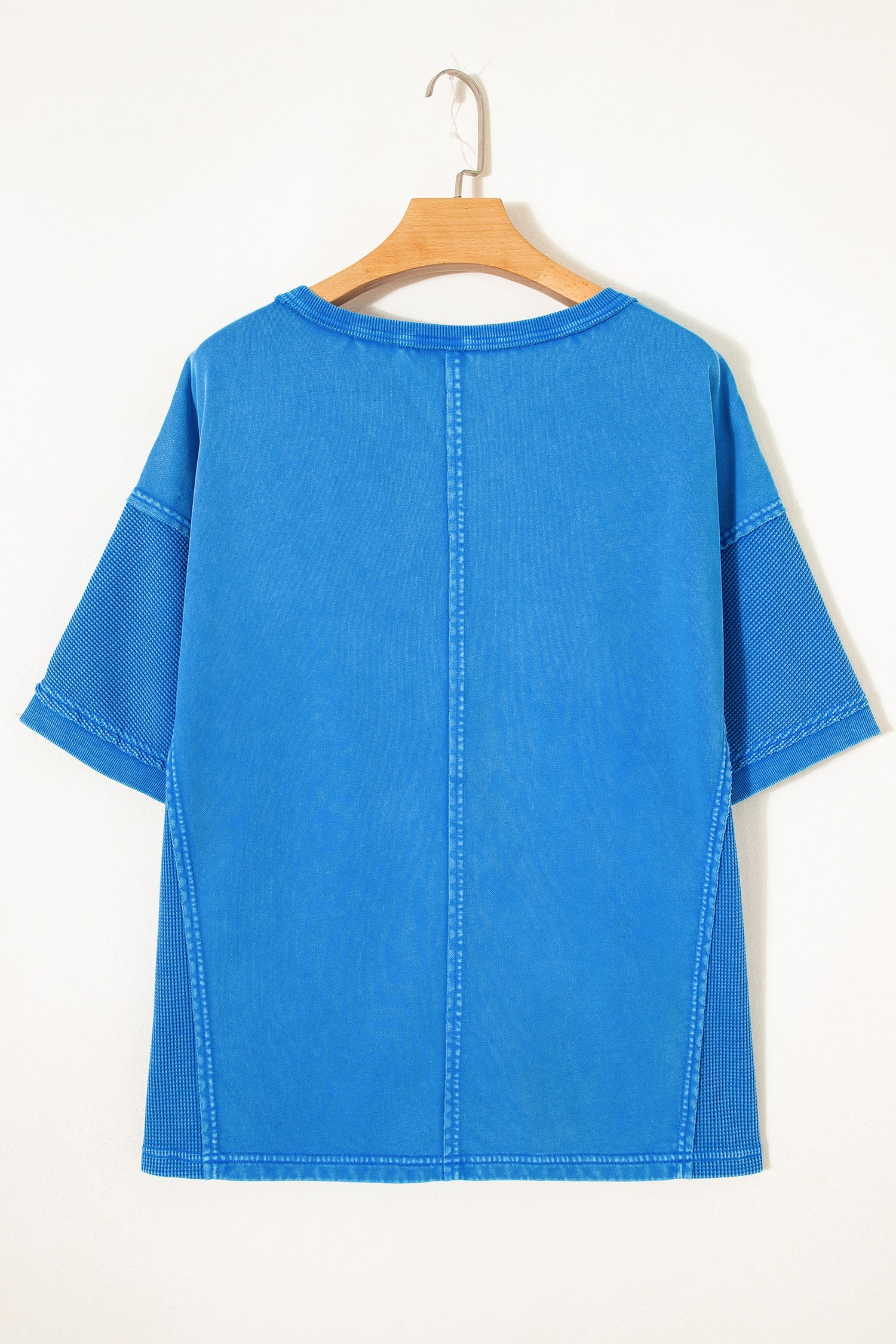 Star Waffle Knit Patchwork Mineral Wash Tee