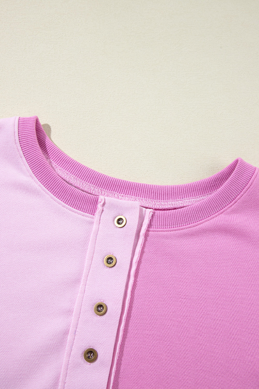 Colorblock Crewneck Henley Sweatshirt