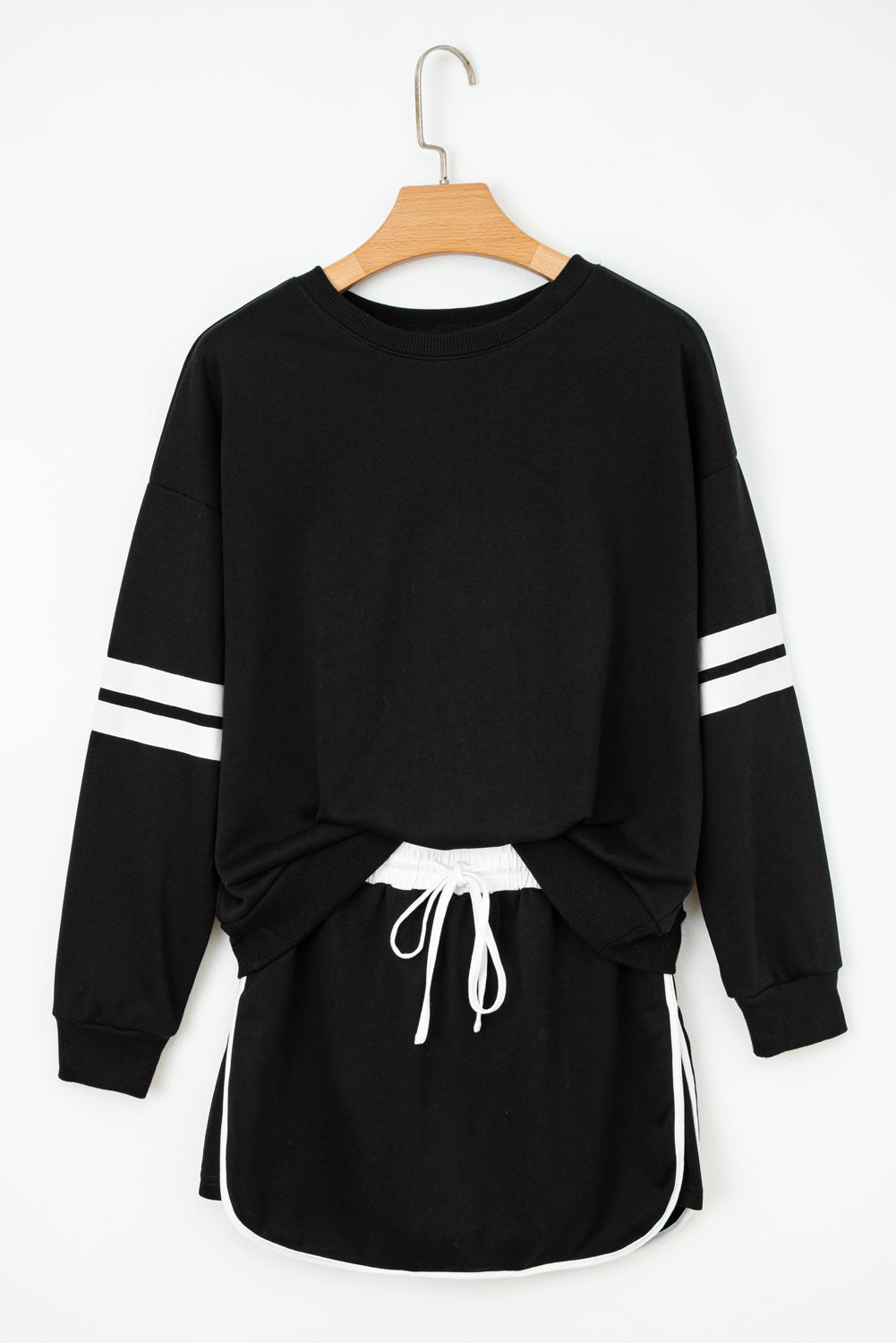 Varsity Stripe Pullover and Mini Skirt Set