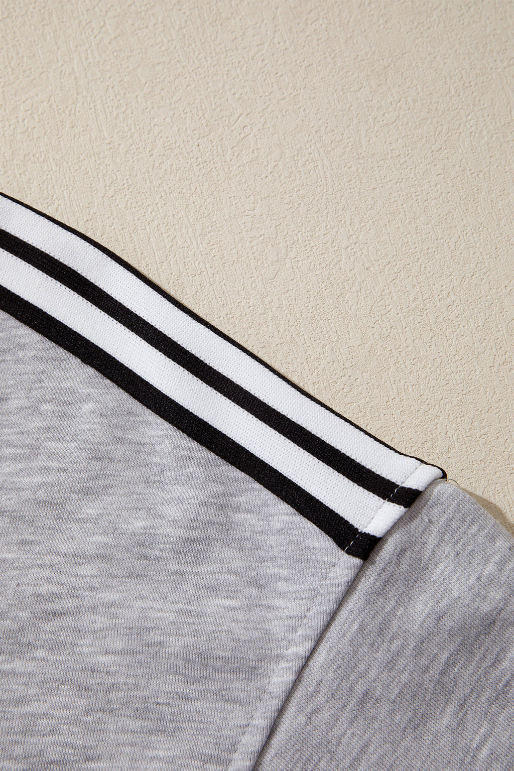 Stripe Patchwork Raw Edge Oversize Tee