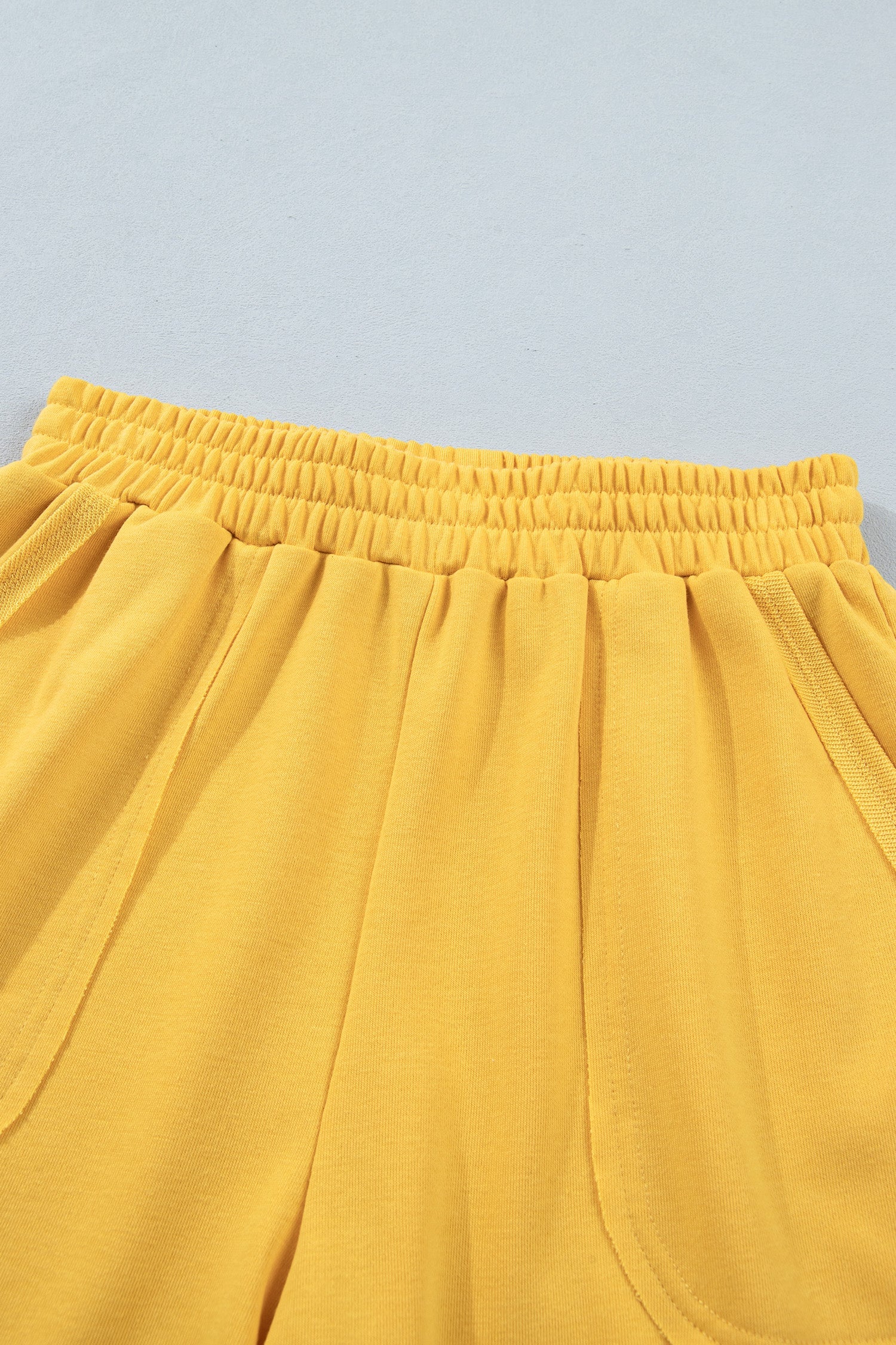 Solid Polo Tee & Elastic Waist Short Set