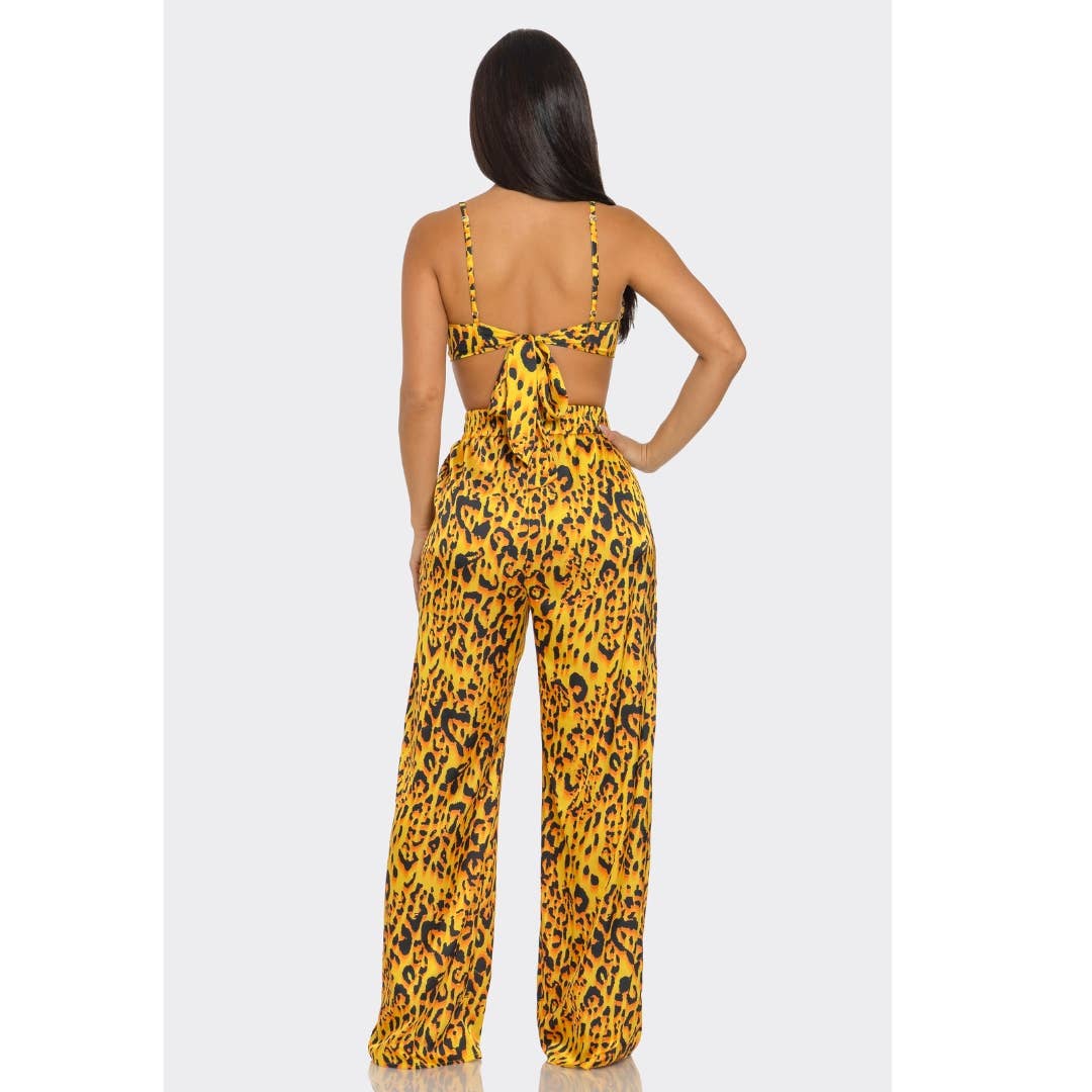 Leopard Print Pants Set 3 piece LTP-3228: Purple / L