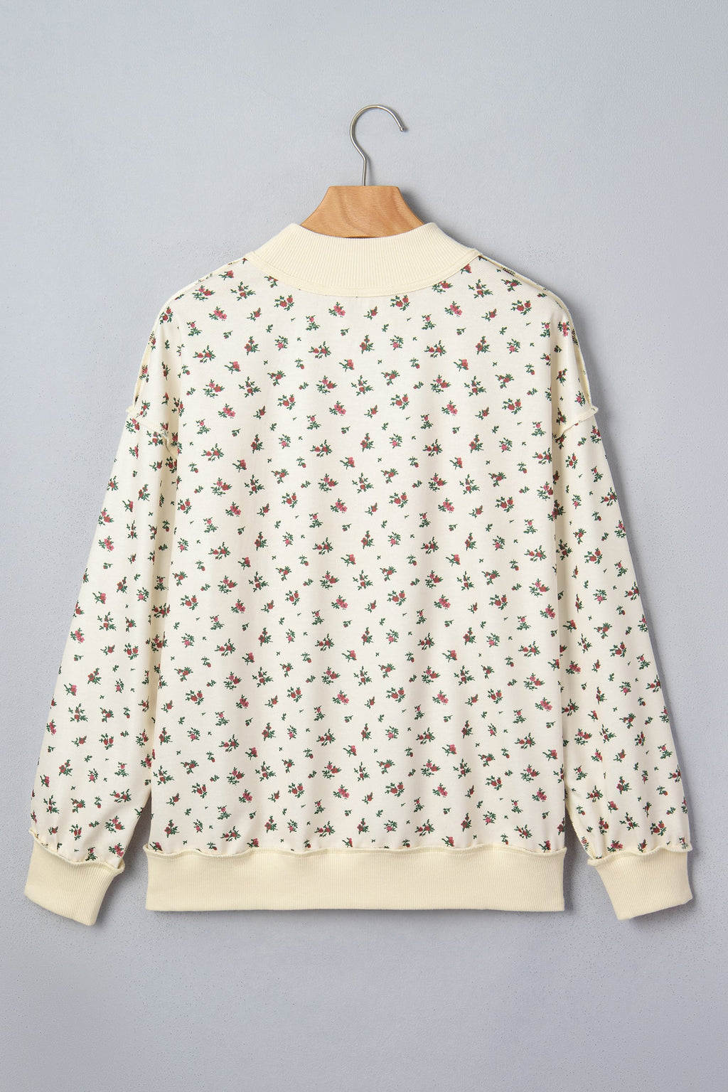 TEXAS Embroidered Floral Mock Neck Sweatshirt