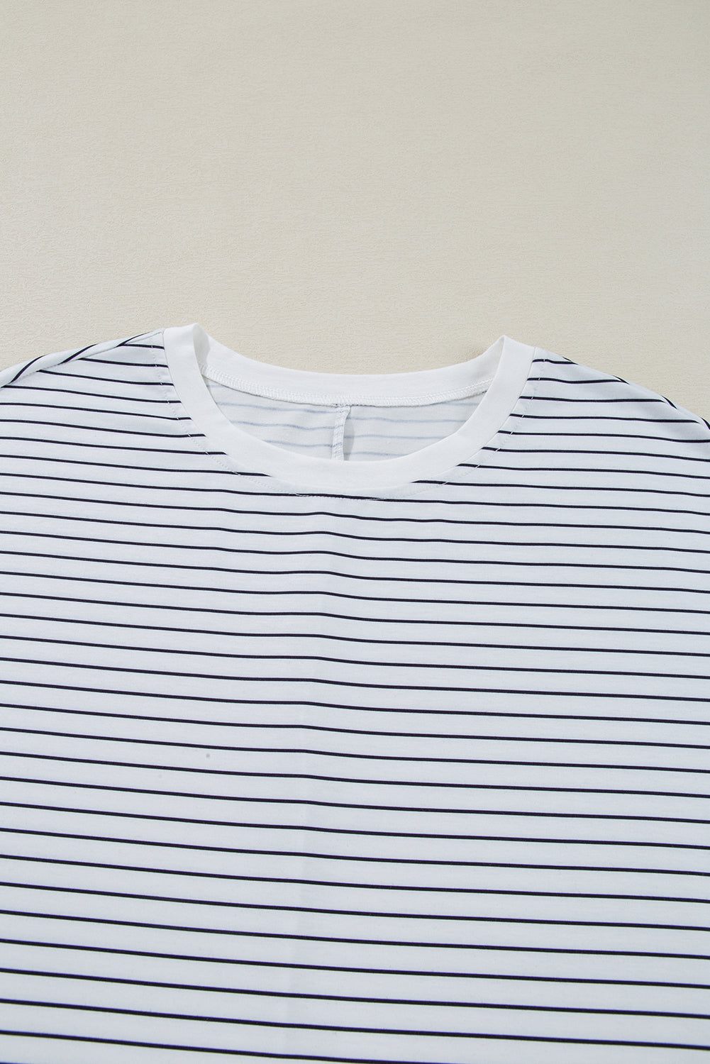 Stripe Ruffle Sleeve Crewneck T-Shirt Mini Dress