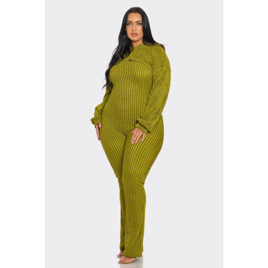 Plus Size 2 piece Strapless Jumpsuit Hoodie: Blue / 3X