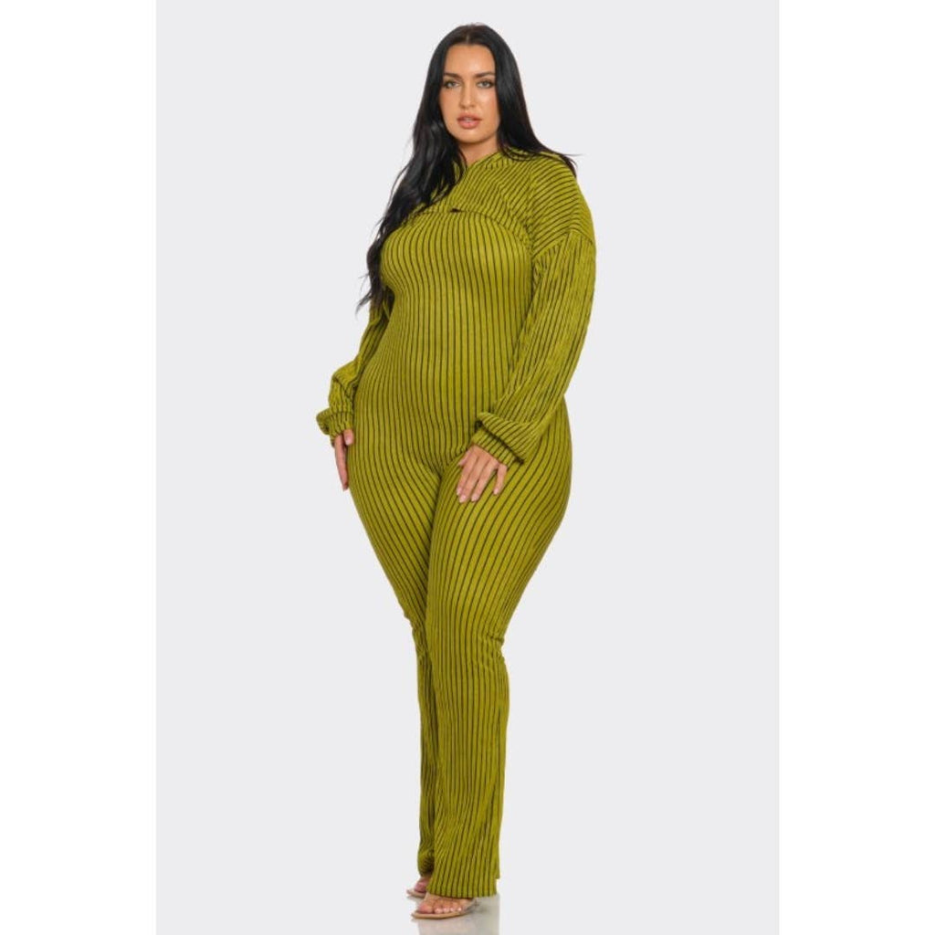 Plus Size 2 piece Strapless Jumpsuit Hoodie: Blue / 3X