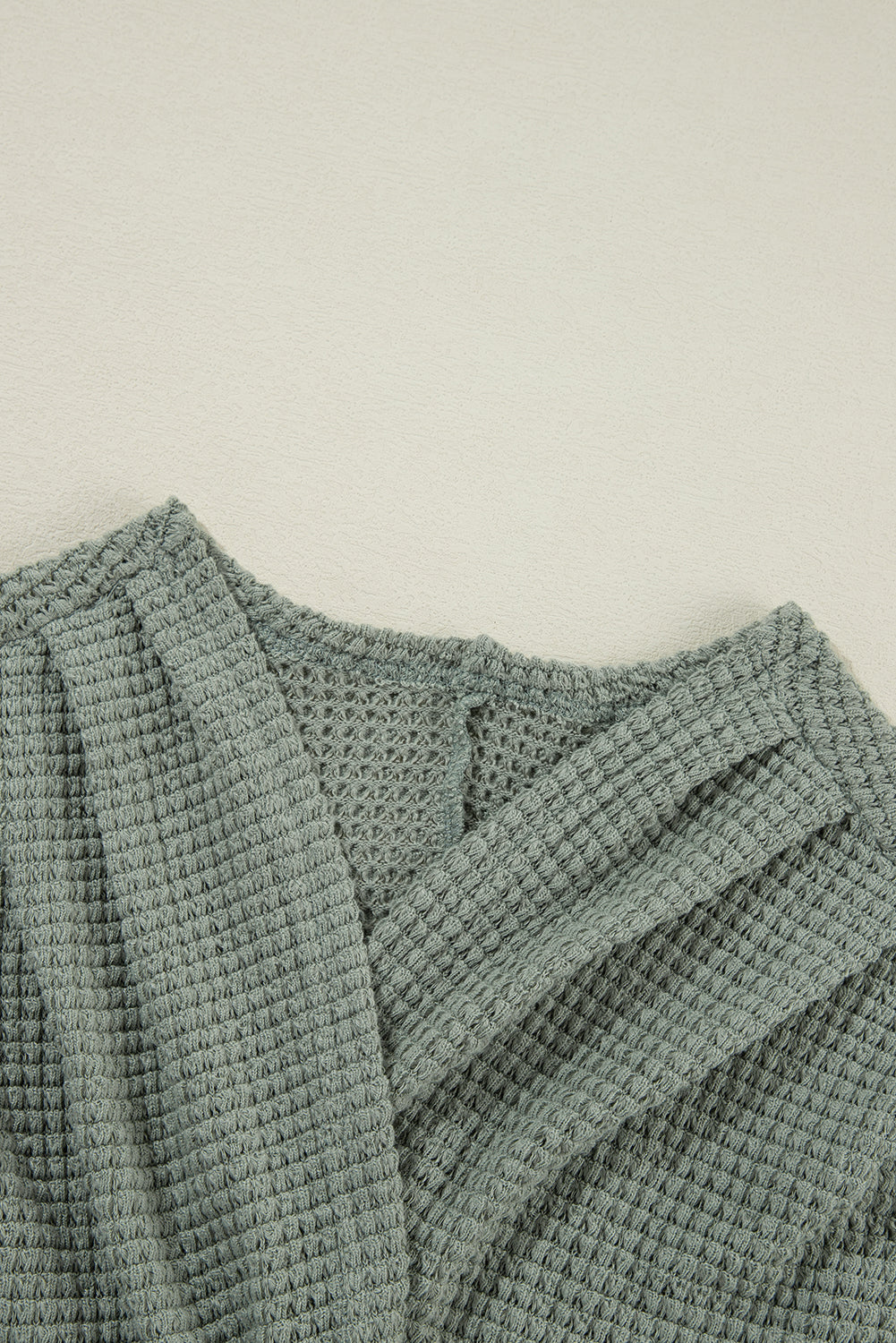Waffle Knit Open Front Cardigan