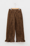 Leopard Ruffle Hem Shift Jeans