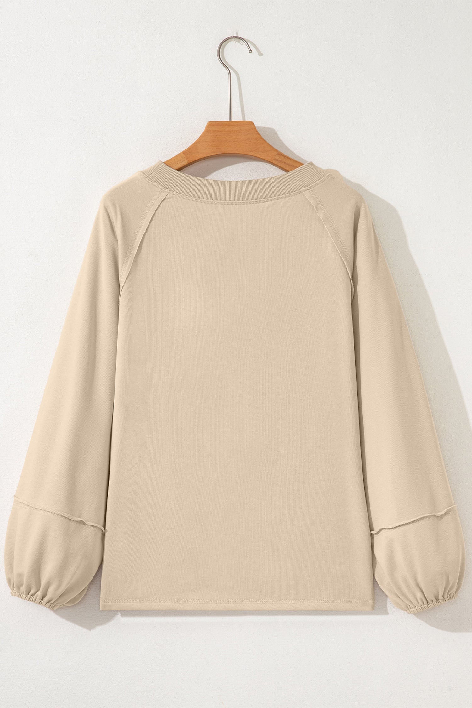 Solid Raw Seam Patchwork Baggy Sweatshirt