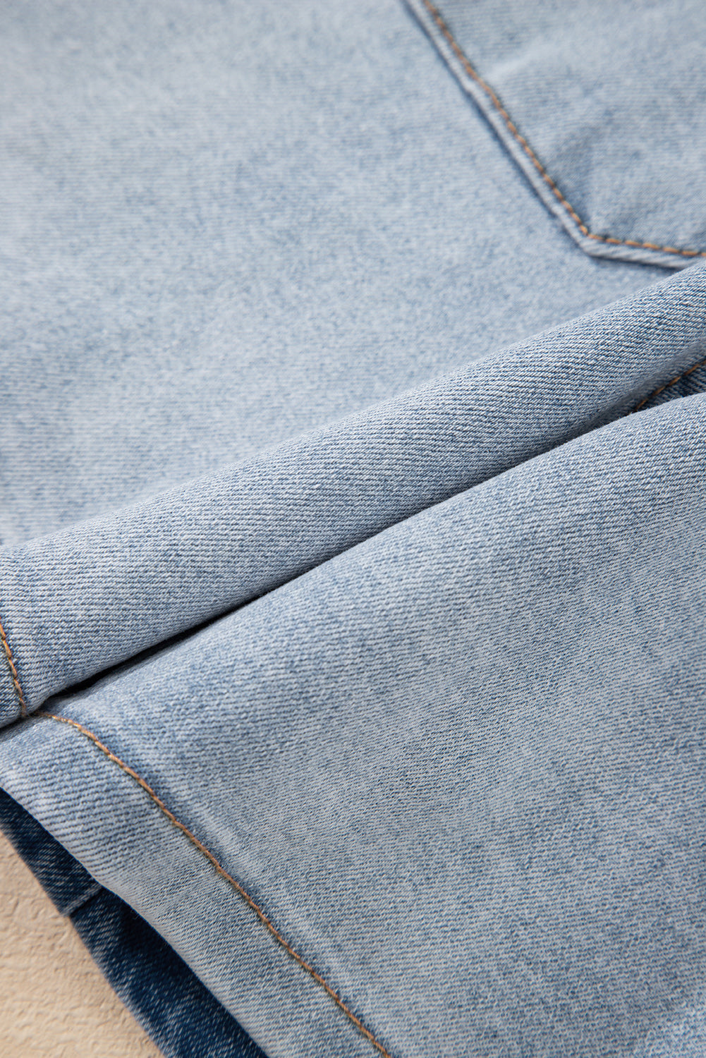 Light Wash Denim High Rise Shorts