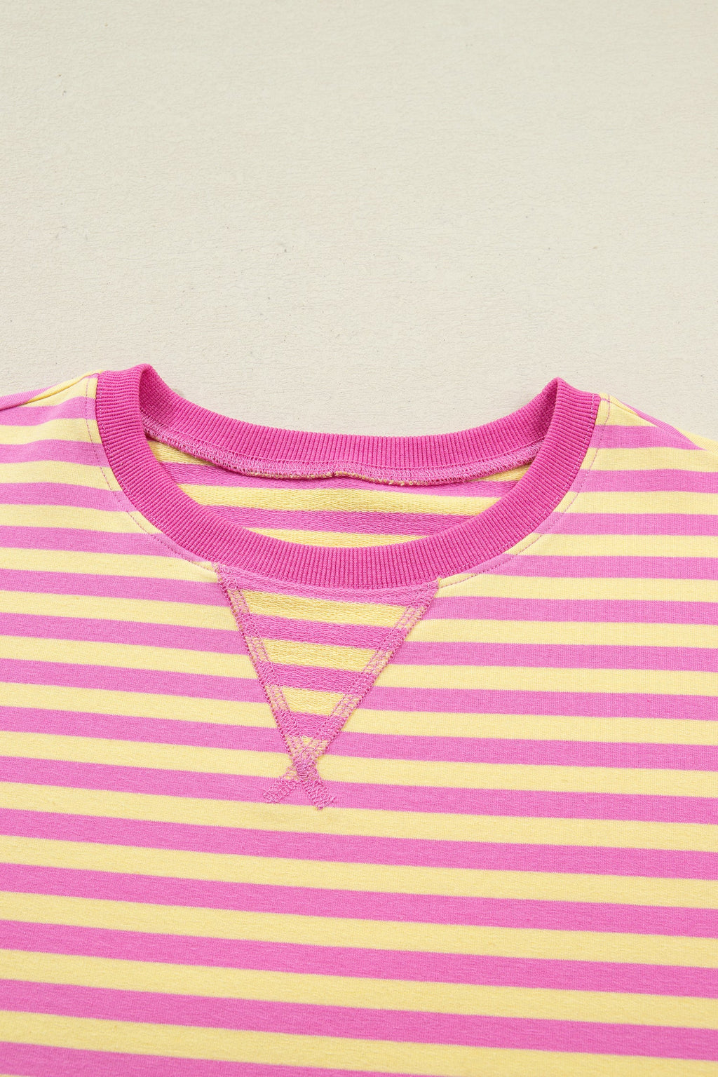 Stripe Terry Knit Top & Shorts Set