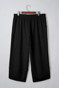 Plus Size Solid Asymmetrical Hem Capris Pants