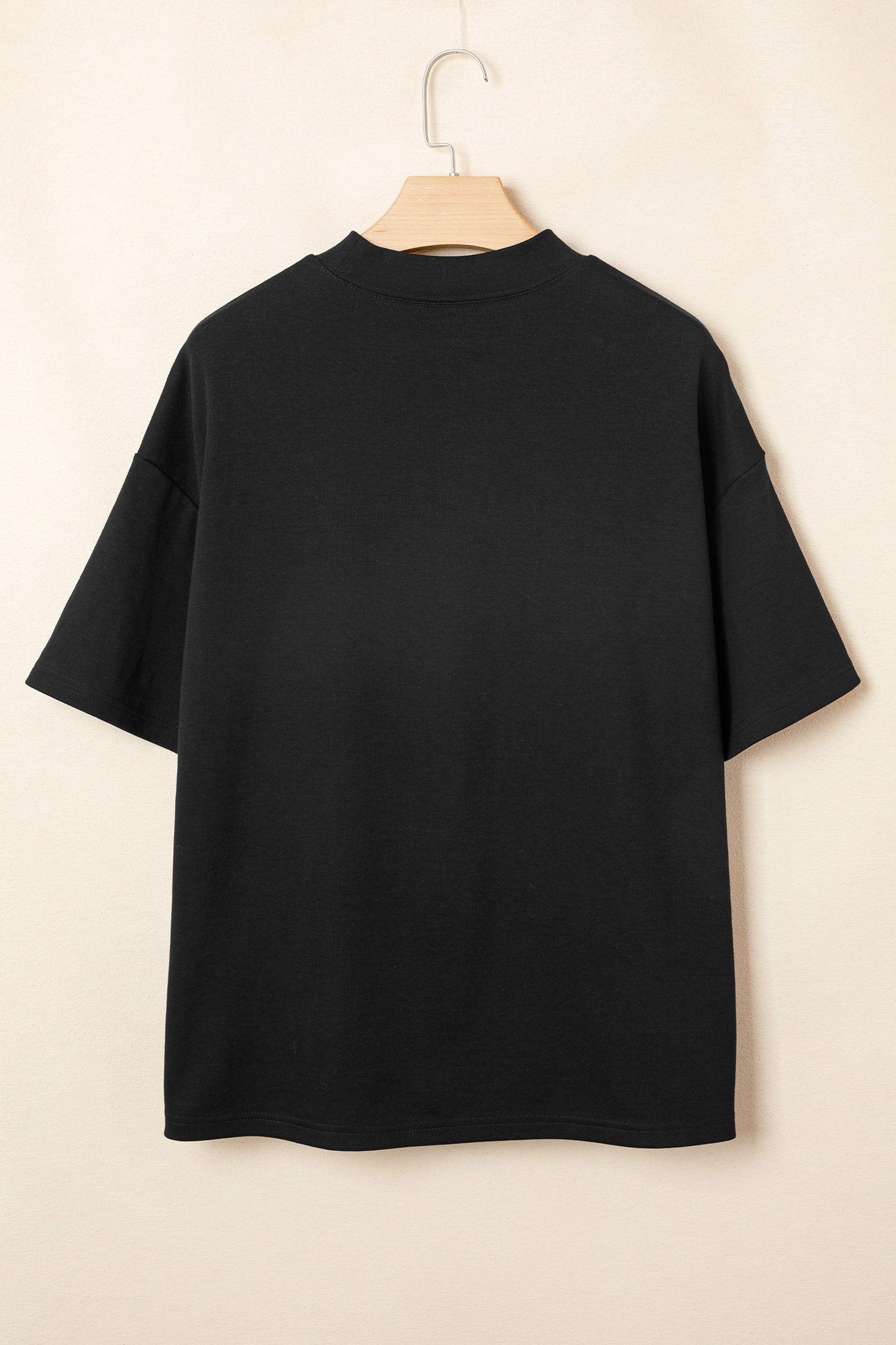 Solid High Neck Oversize Tee