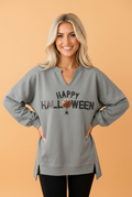 Happy Halloween Sequin Graphic Long Sleeve Top