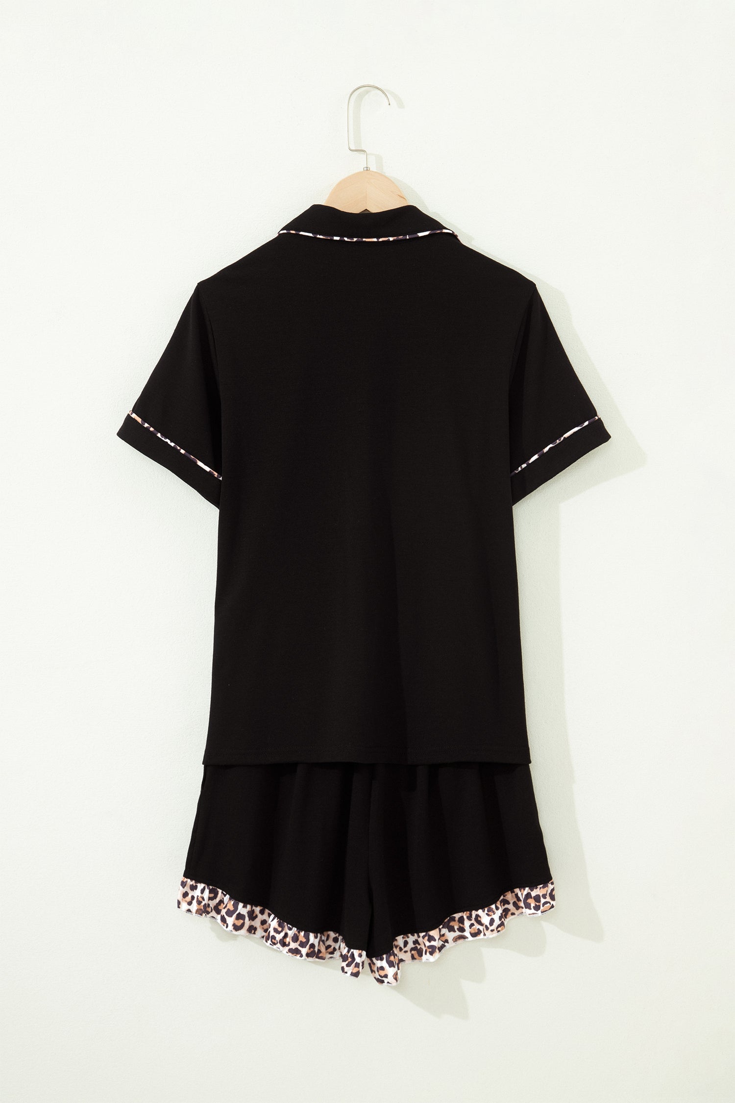 Leopard Patchwork Top & Shorts Pajama Set
