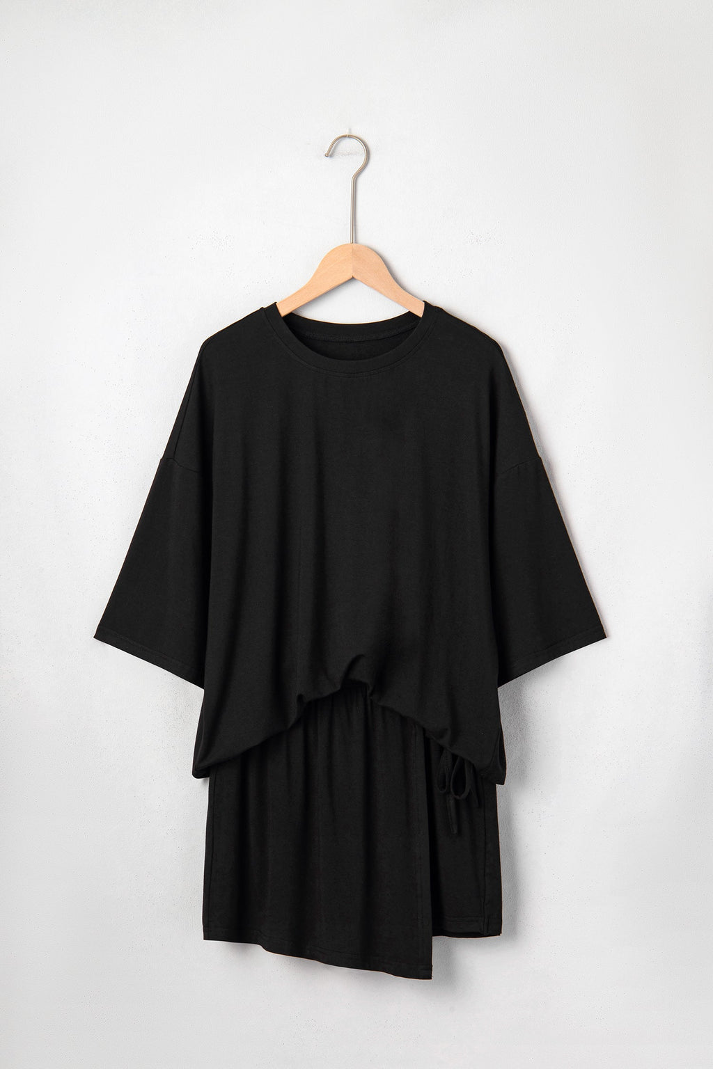 Solid Oversize Tee & Tie Wrap Mini Skort Set