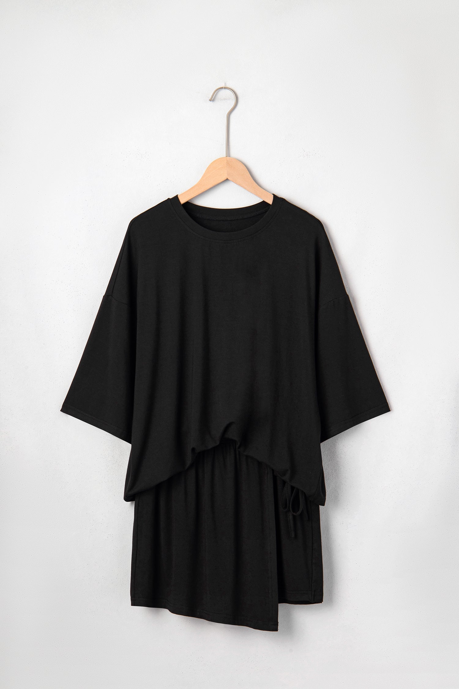 Solid Oversize Tee & Tie Wrap Mini Skort Set
