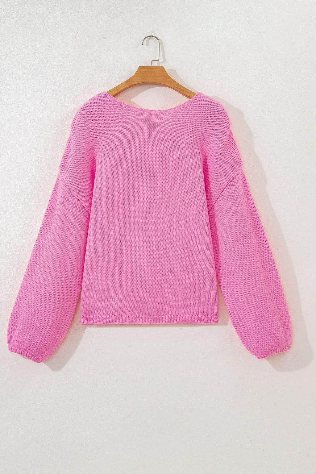 Bow Tie Backless Bubble Sleeve Sweater