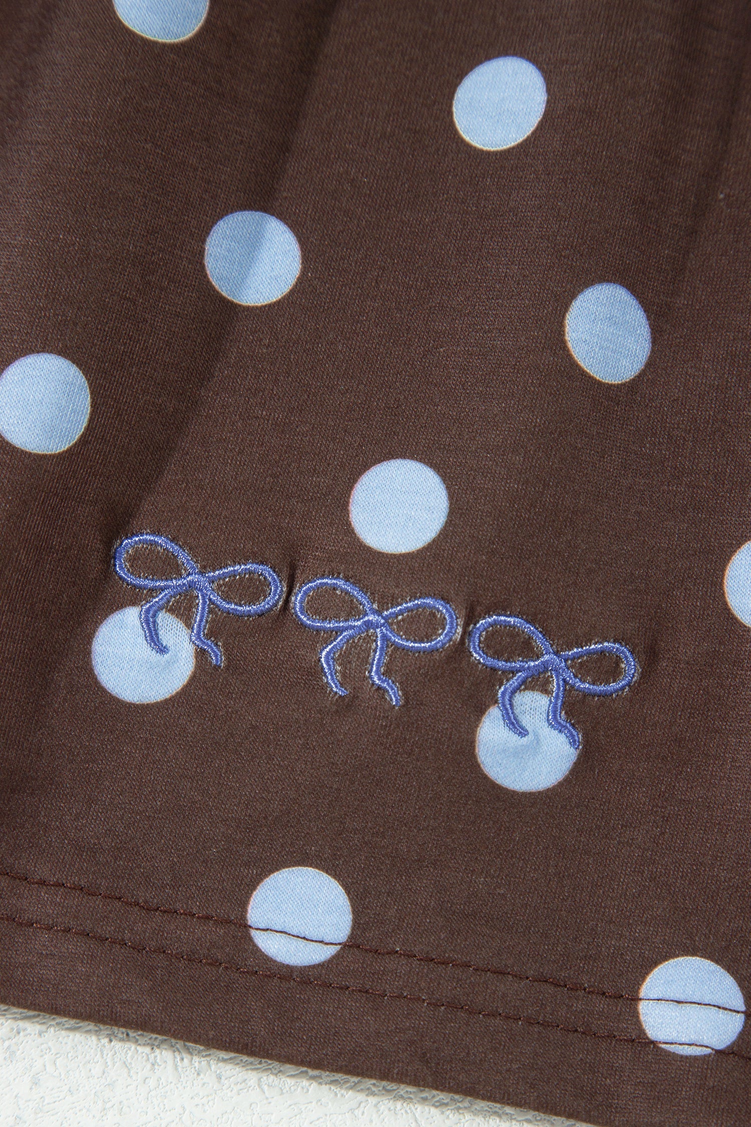 Polka Dot Long Sleeve Pullover & Bow Skort Set