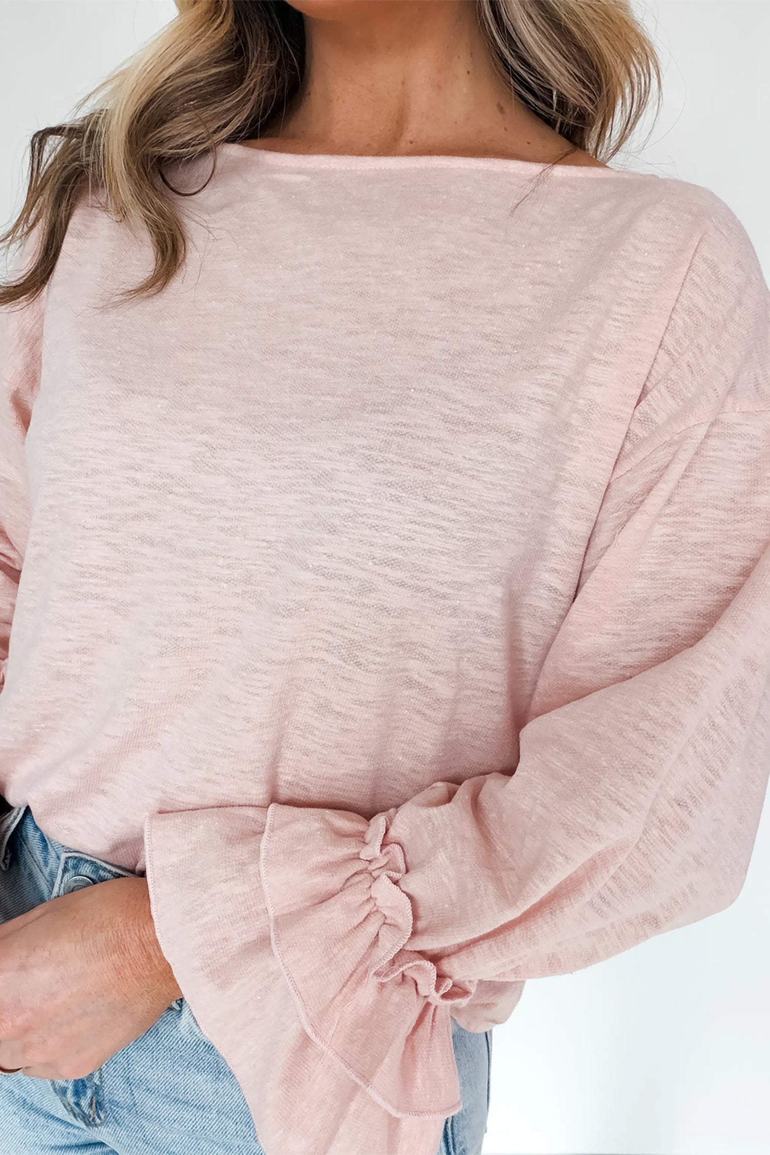 Ruffle Cuff Long Sleeve Elegant Top