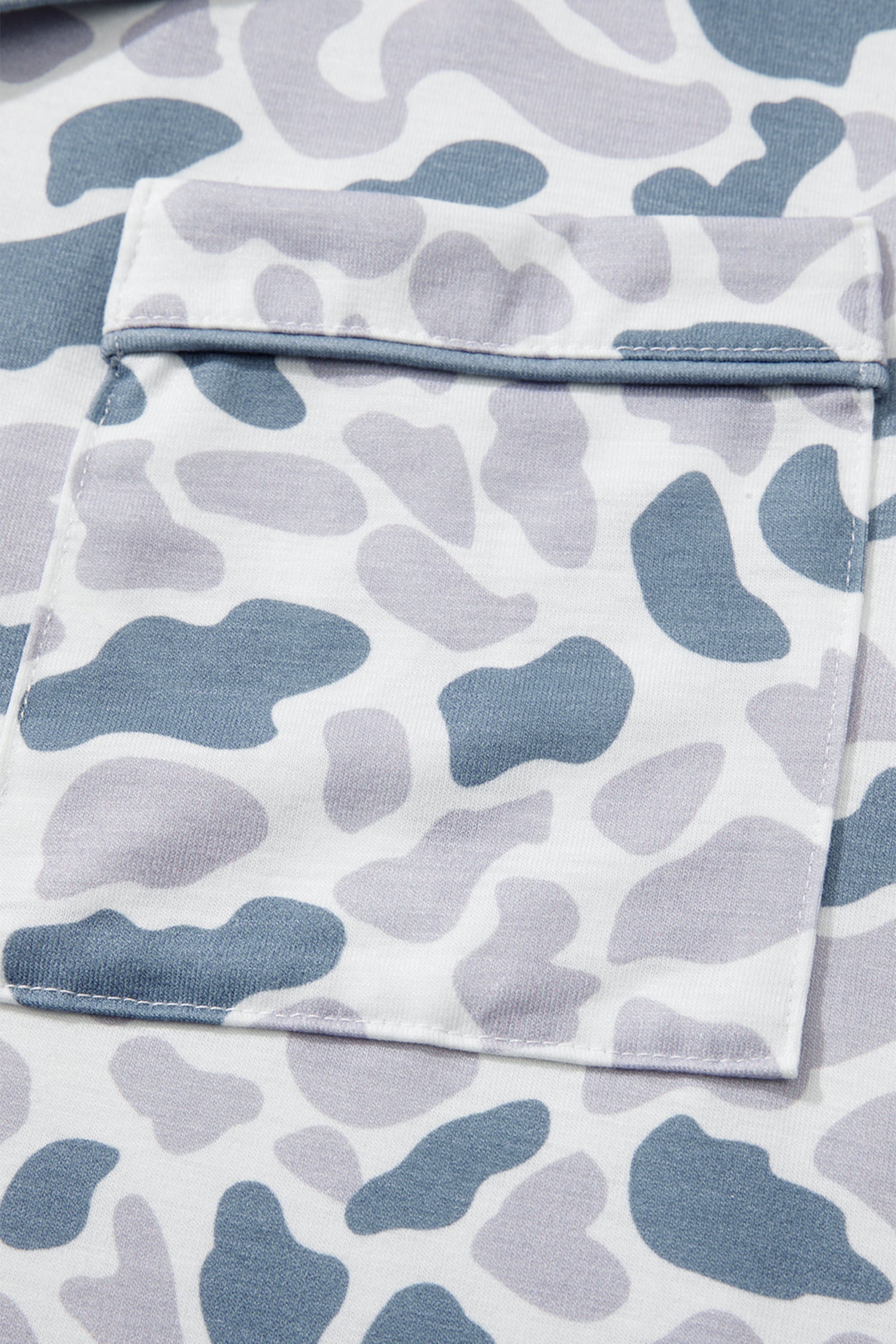 Camo Lapel Shirt & Drawstring Shorts Pajama Set